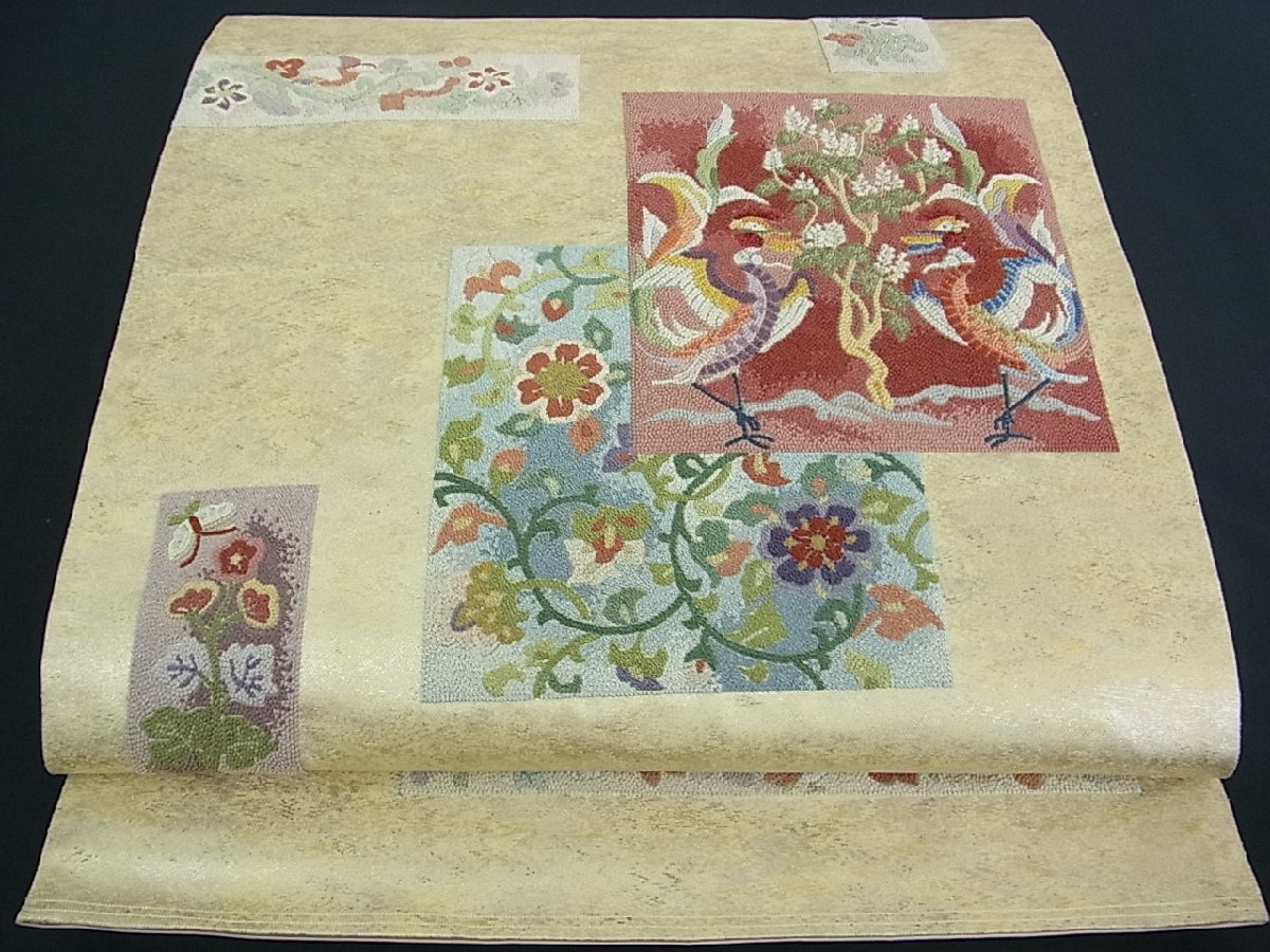 花美人着物■中国三大刺繍　総相良刺繍　総刺繍　六通太鼓柄袋帯　色紙重ね鳳凰花唐草文　舞蝶文　金銀糸　逸品　wb0041 総刺繍 中国三大刺繍 平和屋着物◎明綴 平和屋着物 ヤフオク！ベストストア受賞 メルカリ