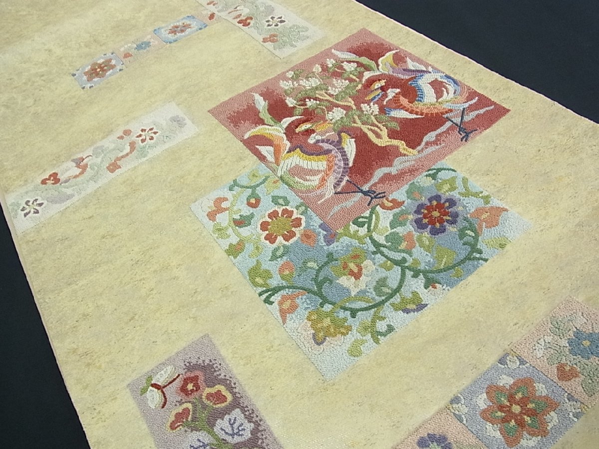 花美人着物■中国三大刺繍　総相良刺繍　総刺繍　六通太鼓柄袋帯　色紙重ね鳳凰花唐草文　舞蝶文　金銀糸　逸品　wb0041 総刺繍 中国三大刺繍 平和屋着物◎明綴 平和屋着物 ヤフオク！ベストストア受賞 メルカリ