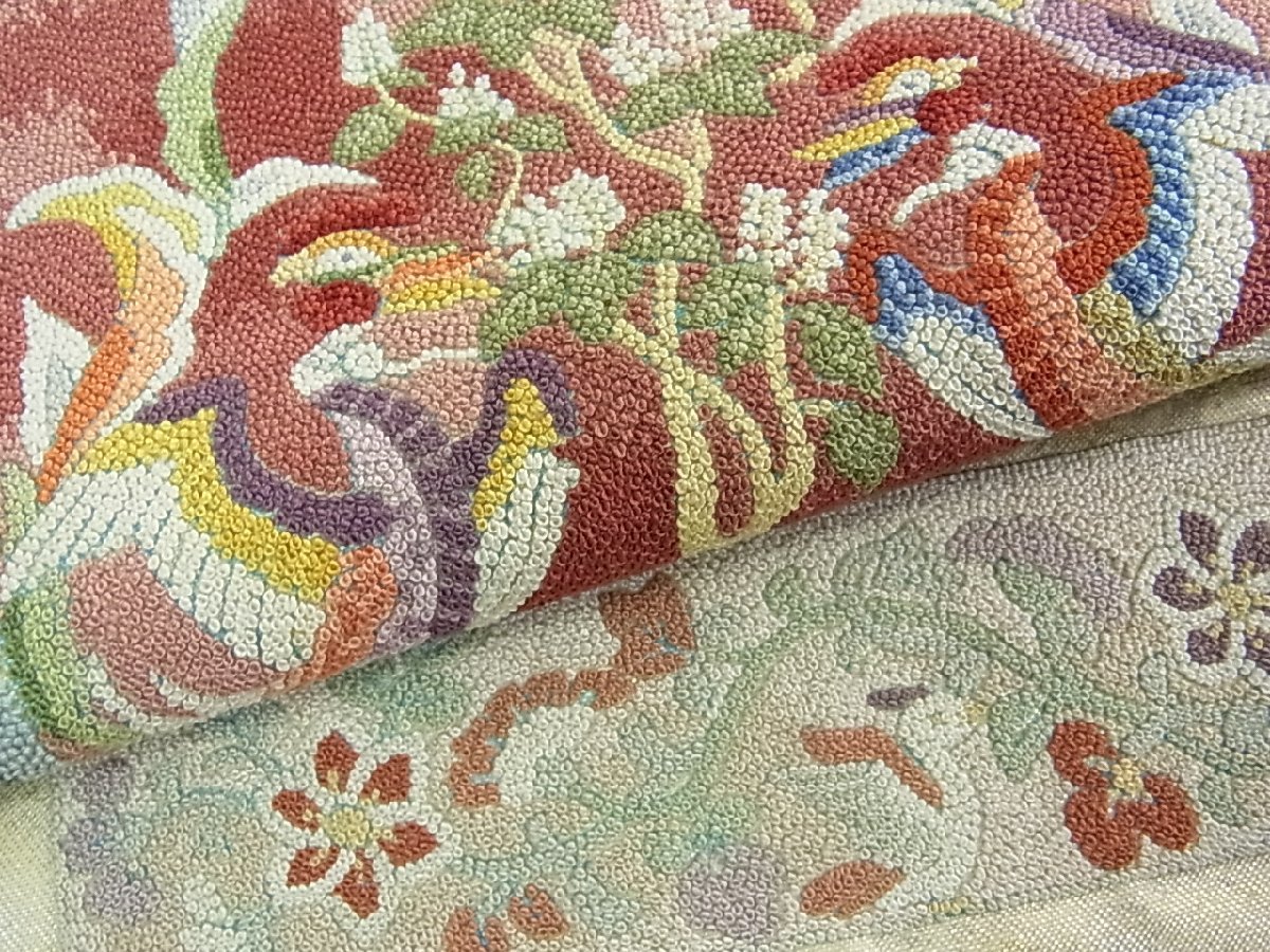 花美人着物■中国三大刺繍　総相良刺繍　総刺繍　六通太鼓柄袋帯　色紙重ね鳳凰花唐草文　舞蝶文　金銀糸　逸品　wb0041 総刺繍 中国三大刺繍 平和屋着物◎明綴 平和屋着物 ヤフオク！ベストストア受賞 メルカリ