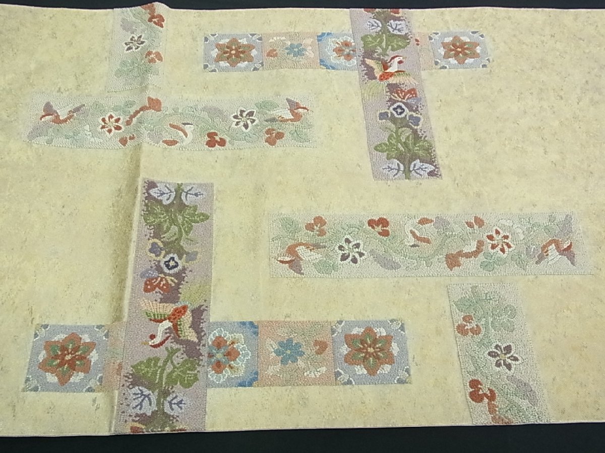 花美人着物■中国三大刺繍　総相良刺繍　総刺繍　六通太鼓柄袋帯　色紙重ね鳳凰花唐草文　舞蝶文　金銀糸　逸品　wb0041 総刺繍 中国三大刺繍 平和屋着物◎明綴 平和屋着物 ヤフオク！ベストストア受賞 メルカリ