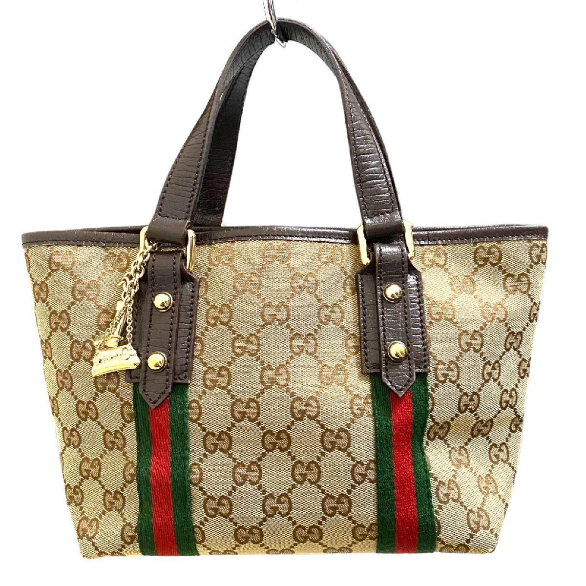 新作入荷，安い GUCCI グッチ シェリーライン ハンドバッグ GGキャンバス トートバッグ キャンバス レザー ブラウン(かばん、バッグ)｜売買されたオークション情報、yahooの商品情報をアーカイブ公開 - オーク かばん、バッグ
