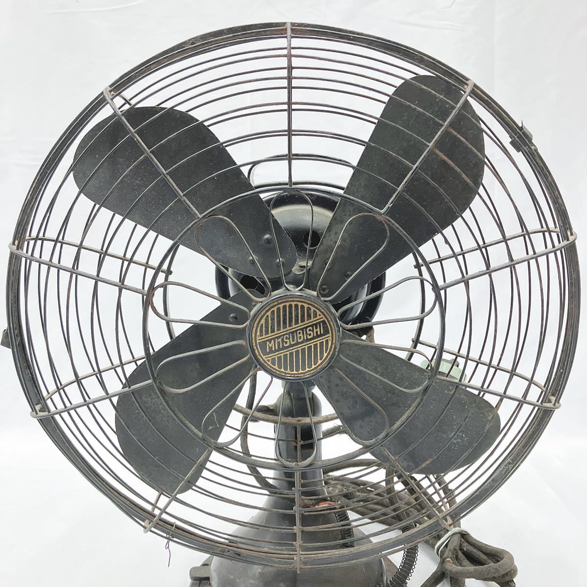 MITSUBISHI 三菱電機 交流電気扇 扇風機 4枚羽 BLACK 黒 昭和レトロ 