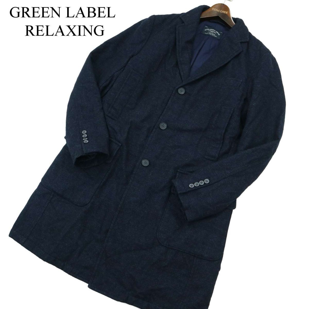 セール，限定セール GREEN LABEL RELAXING ユナイテッドアローズ 秋冬 ウール 中綿 チェスター コート Sz.L メンズ ネイビー A2T14481_C#N(Lサイズ以上)｜売買されたオークション情報、yahooの商品情報をアーカイブ公開 - オ 男性用