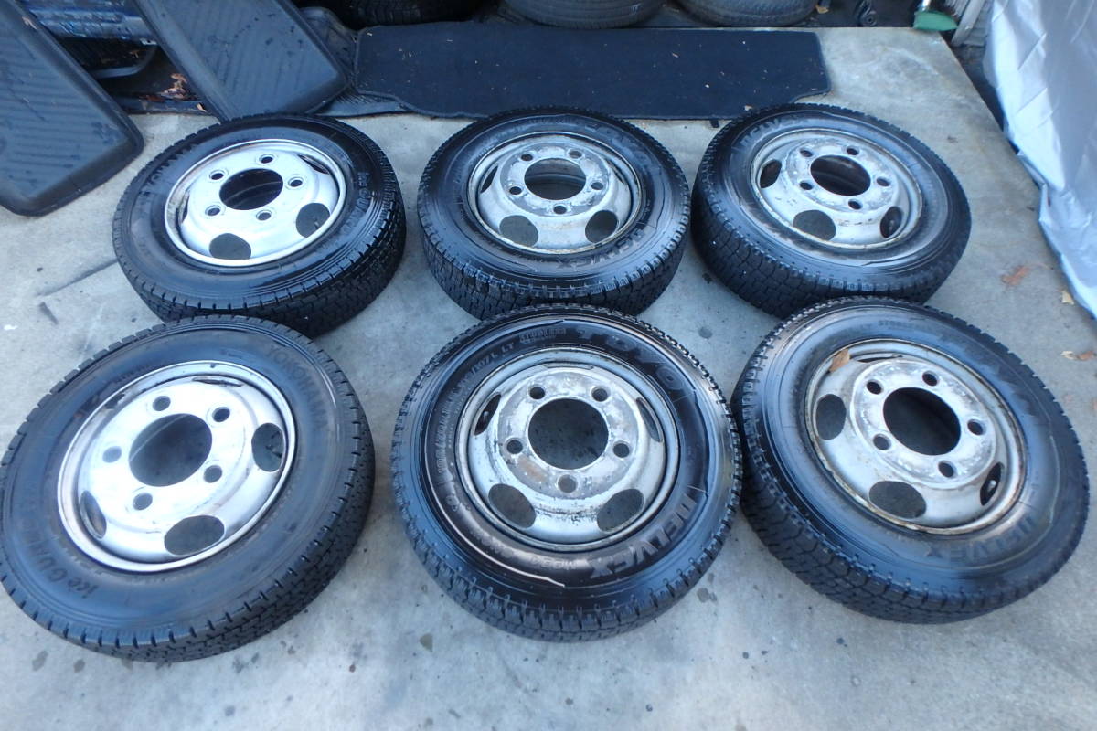 送料無料，100%新品 京都発 195/70R15 スタッドレス タイヤ 純正ホイール6本セット ８ ９分山 2017年製 ２トン NKR66 外し エルフ タイタン アトラス いすゞ(タイヤ・ホイールセット)｜売買されたオークション情報、ya タイヤ・ホイールセット