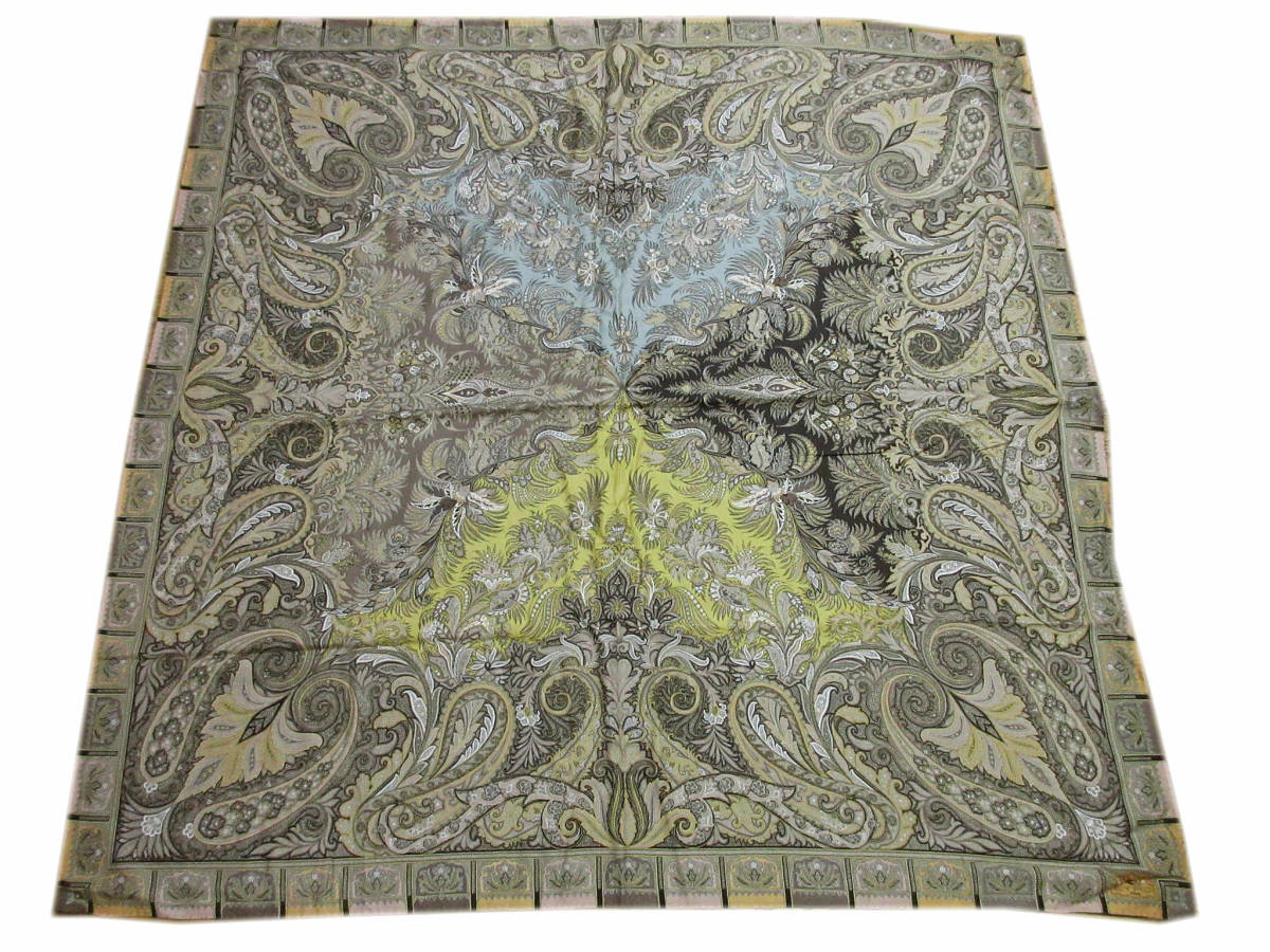 エトロ ETRO ウール シルク 大判 ストール ベージュ 亥2656 エトロ