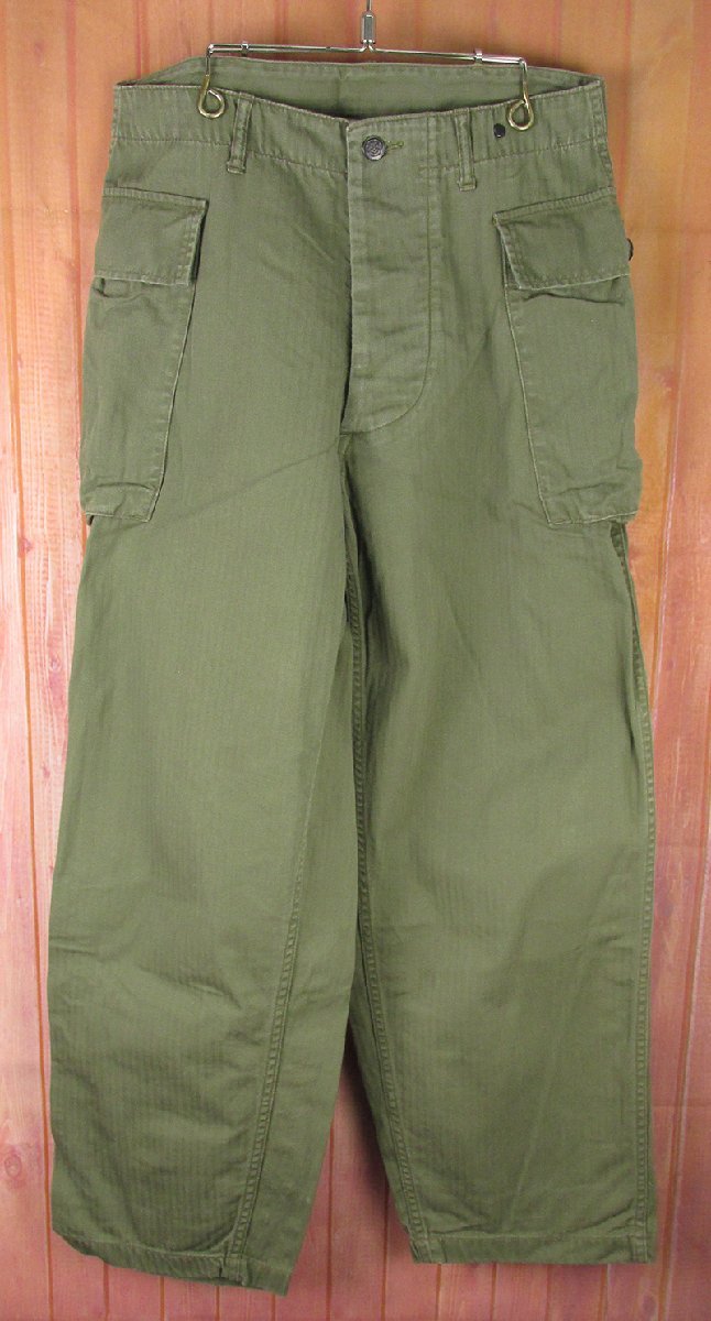 YP15538 THE REAL McCOY'S リアルマッコイズ 13スター ヘリンボン パンツ W30 オリーブ