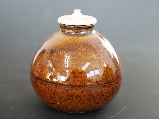 美術品・アンティーク・コレクション 肩衝茶入 鬼丸雪山造 高取焼