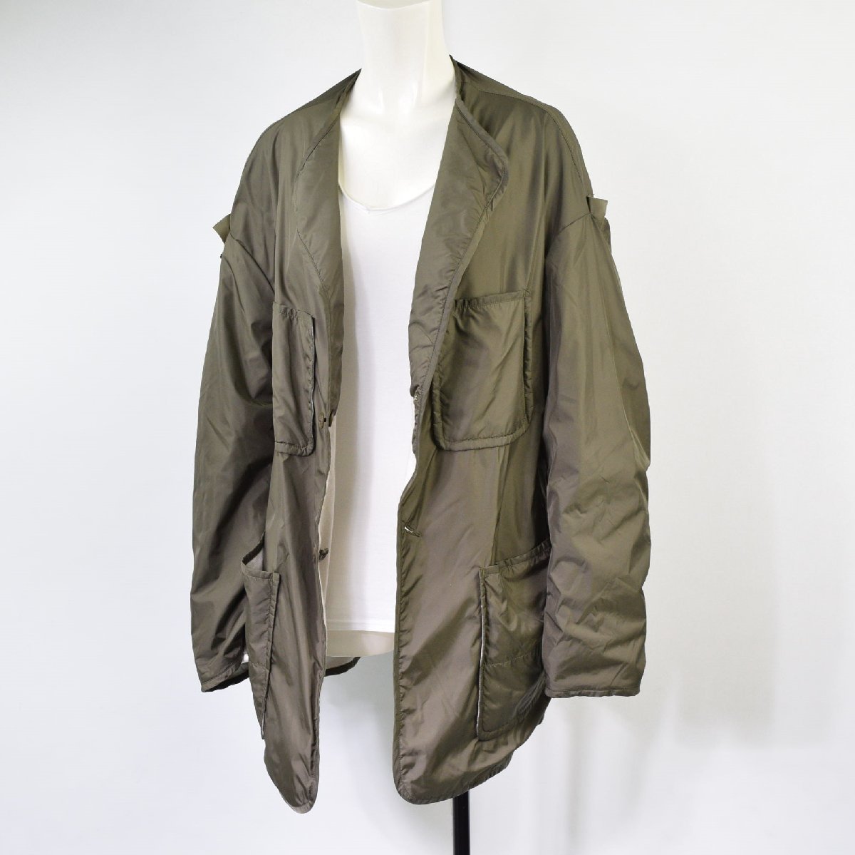 1728-22W0455★ Y's ヨウジヤマモト 2022 107800円★ナイロンタフタ リバーシブル♪ライナーブルゾン 1 カーキ　