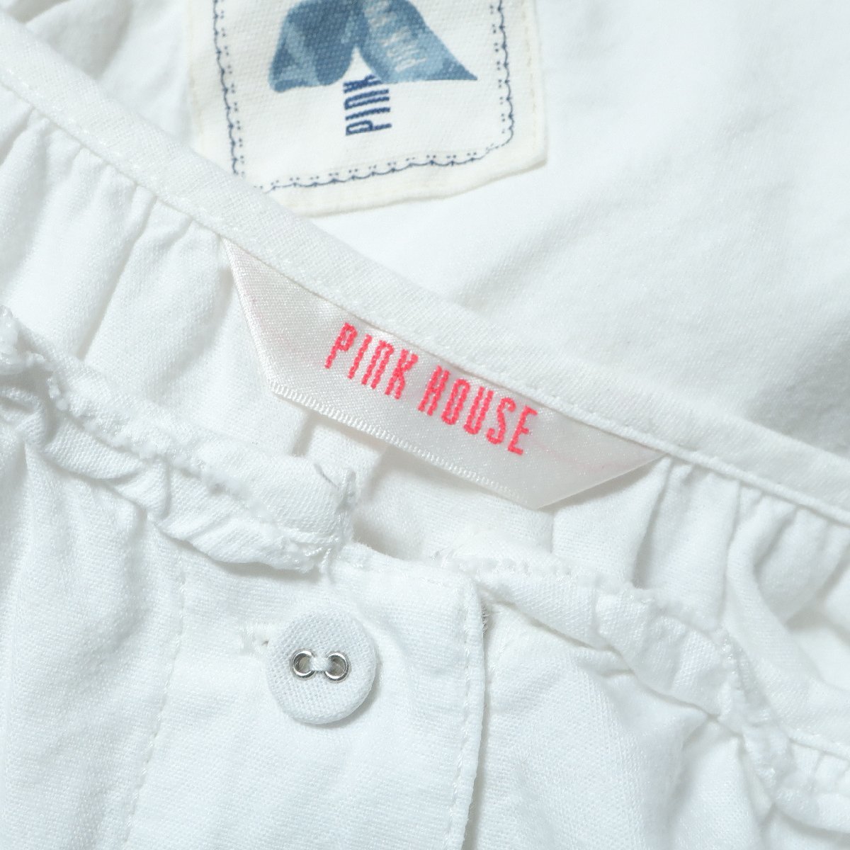 Pink House Timeless ありがとうを贈るギフト 表参道店」11&frasl;23(木・祝) 50周年記念展』を代官山で開催 【美品！】PINK HOUSE★2021年㈱メルローズ♪レイヤードスタイルに！ネームワッペンいっぱい ワンピース 夏秋 白系 羽織にも z748