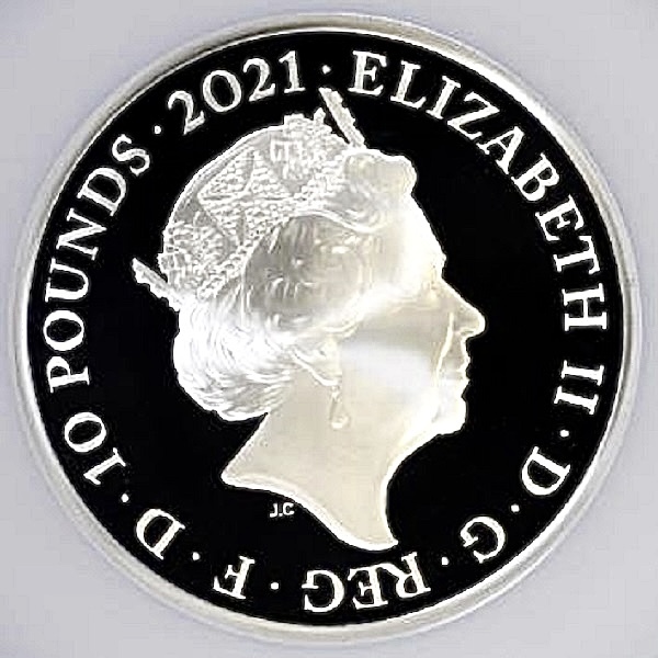 2021年 英国 ゴシッククラウン 10ポンド銀貨 5oz ロイヤルミント 英国