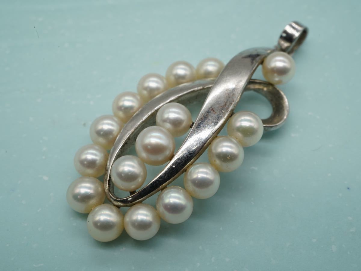 ミキモト MIKIMOTO シルバー 9.5mm〜9.0mm ミキモト真珠島 美品 