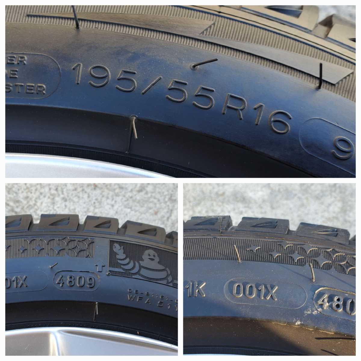 195/55R16 ミシュラン スタッドレスタイヤ　アルミホイール ４本　☆送料無料　BMW １シリーズ　120i e87 スタッドレス 195&frasl;55R16 ミシュラン195&frasl;55Ｒ16セット 2024年-2025年製 冬タイヤ 16インチ