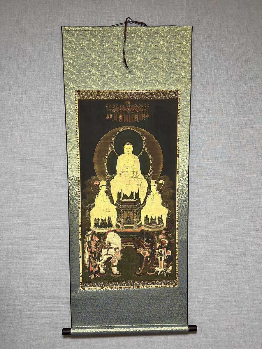 阿弥陀仏】室町時代 掛け軸 仏画 仏教美術 絹本 模写 工芸品 【公式通販】