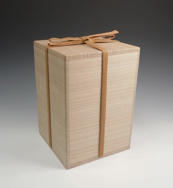 濱田晋作 造 柿釉赤絵花瓶 共箱 花器 壷 保証品 益子焼 濱田