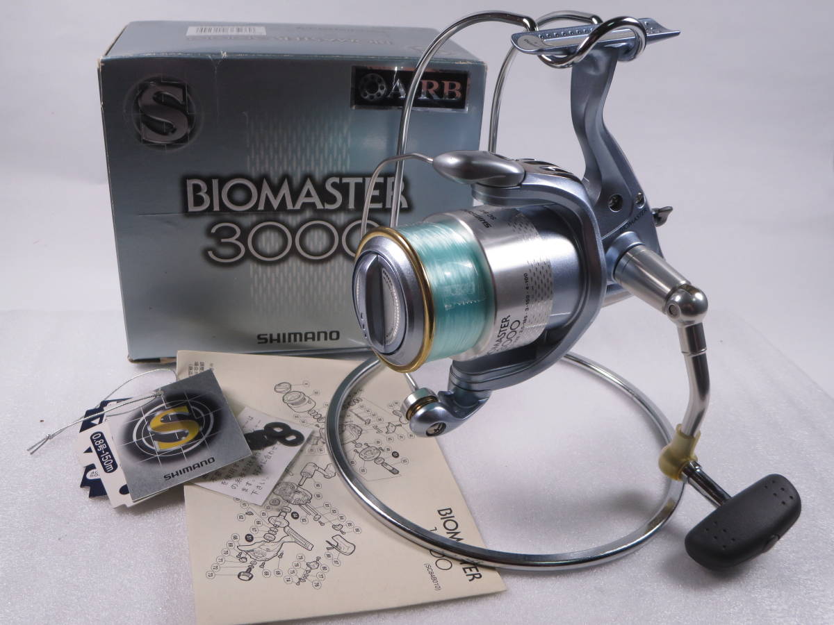 轉【新品未使用品】 シマノ 02 バイオマスター 3000 日本製 Shimano BIOMASTER スピニングリール ジグキャスト カゴ釣り 00 03 4000 2701