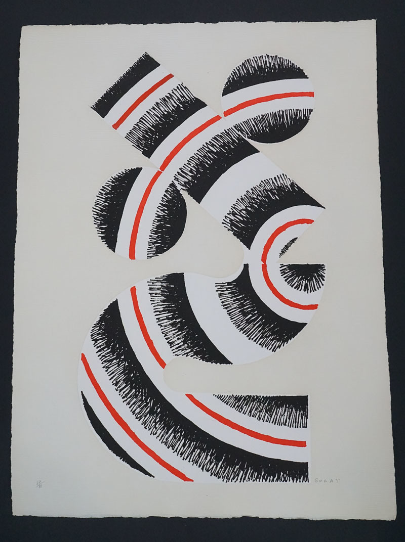 M271◇現代美術家【菅井汲】 エッチング・エンボス 「'93年9月」 本物