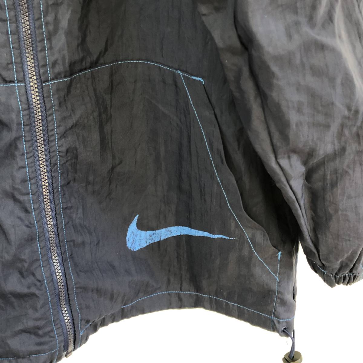 90s NIKE ナイロンジャケット ネイビー Mサイズ ナイキ ウィンド 