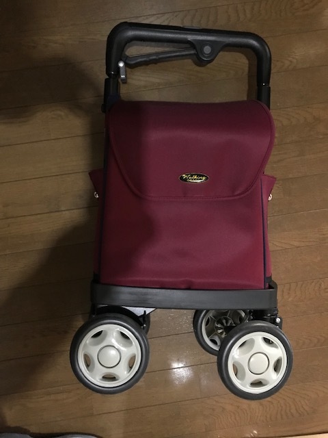 人気セール，新品 日本全国送料サービス 須恵廣工業 ウォーキングキャリー アイ カート ネオ 横押し式 ワインレッド レインカバー付(歩行補助車、シルバーカー)｜売買されたオークション情報、yahooの商品情 歩行補助車、シルバーカー