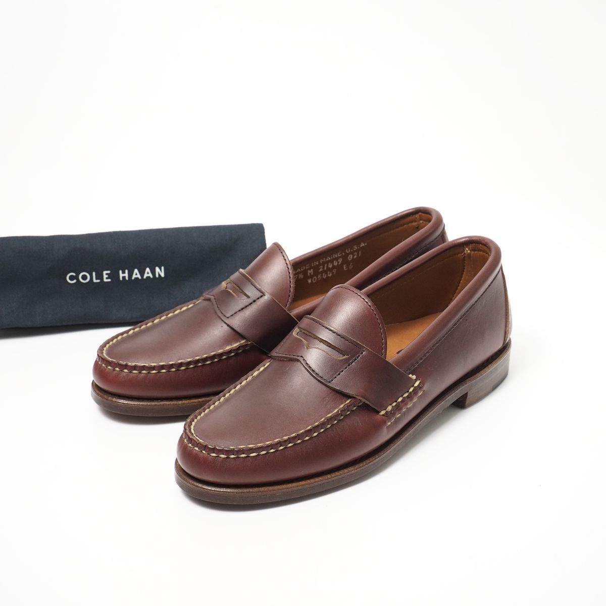 TF2896▽USA製*コールハーン/COLE HAAN*W05449*7.5M（24cm相当）/ピンチ/Pinch/コインローファー/ペニーローファー/革靴/ブラウン