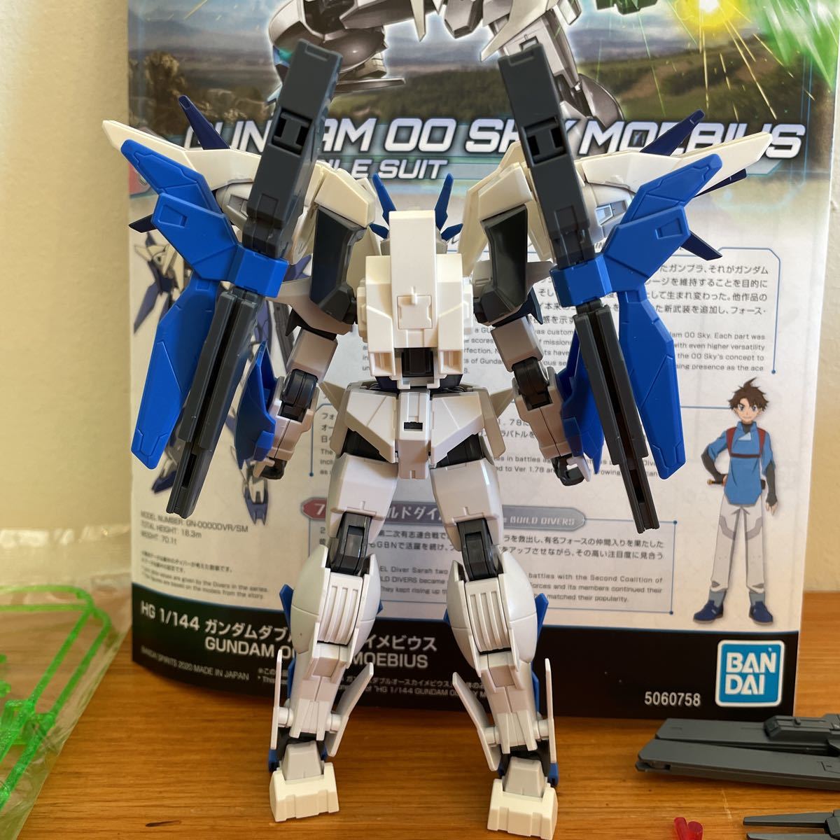 組立済 HG ガンダム ダブルオースカイメビウス ガンプラ 完成品 ビルド