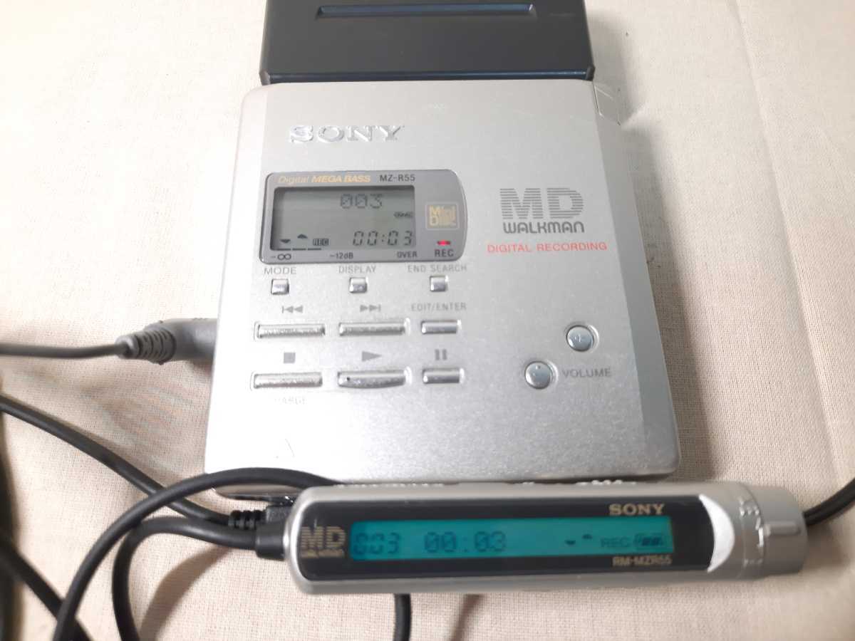 動作品（中古品）SONY MINIDISK MZ-R55 MD ウォークマン ポータブル
