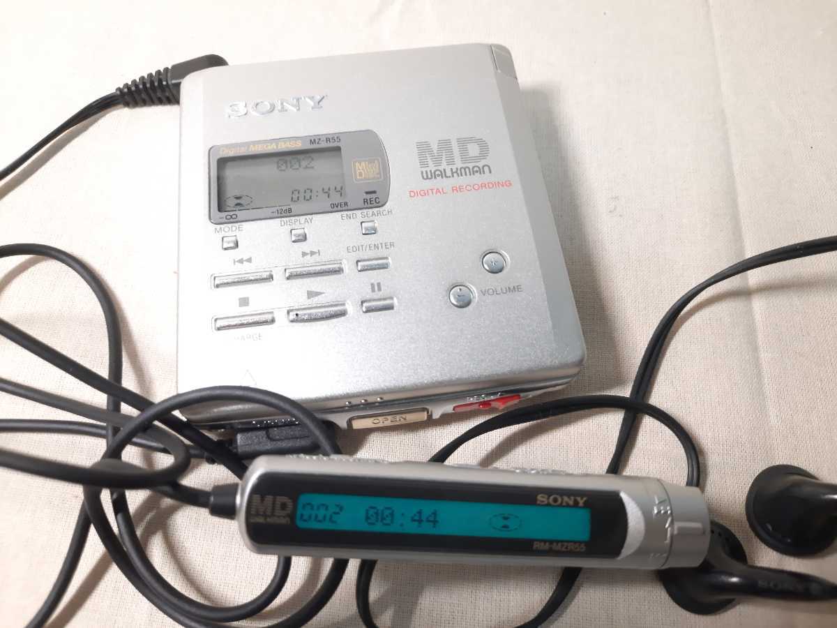 動作品（中古品）SONY MINIDISK MZ-R55 MD ウォークマン ポータブル