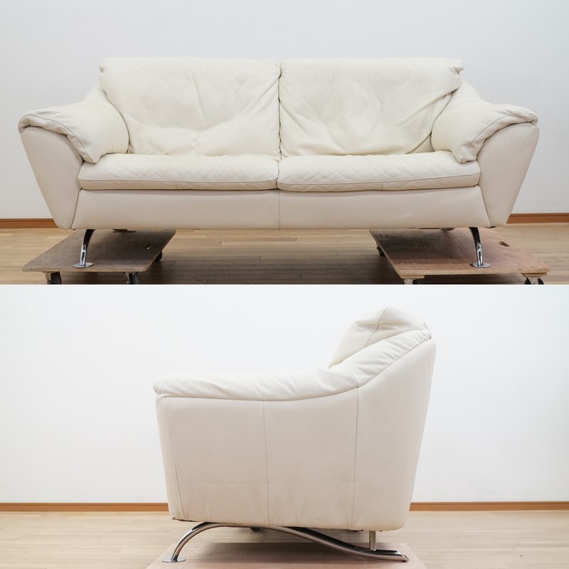 T8743☆Natuzzi☆ナツッジ☆Italia☆本革☆2P☆2人掛けソファ 東ハ:【NATUZZI ITALIA/ナツッジ】イタリア製 レザー 2人掛け ソファ