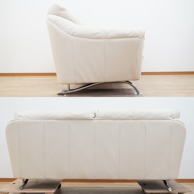 東ハ:【NATUZZI ITALIA/ナツッジ】イタリア製 レザー 2人掛け ソファ