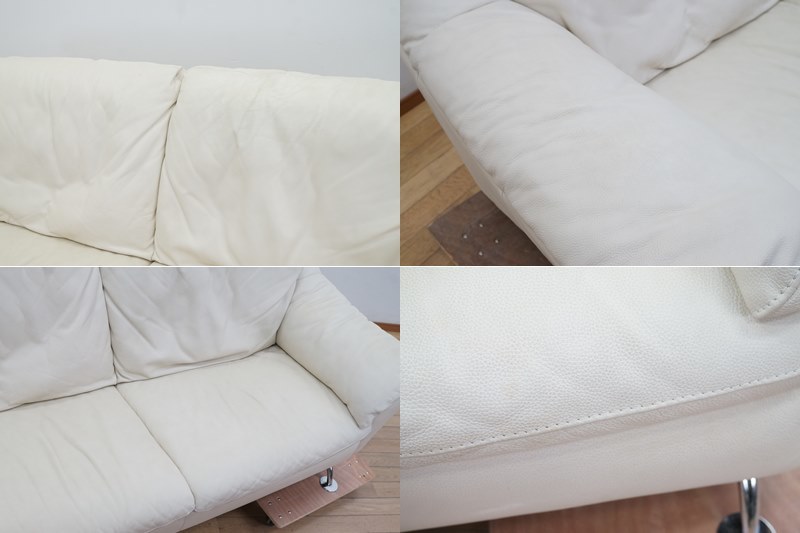 東ハ:【NATUZZI ITALIA/ナツッジ】イタリア製 レザー 2人掛け ソファ