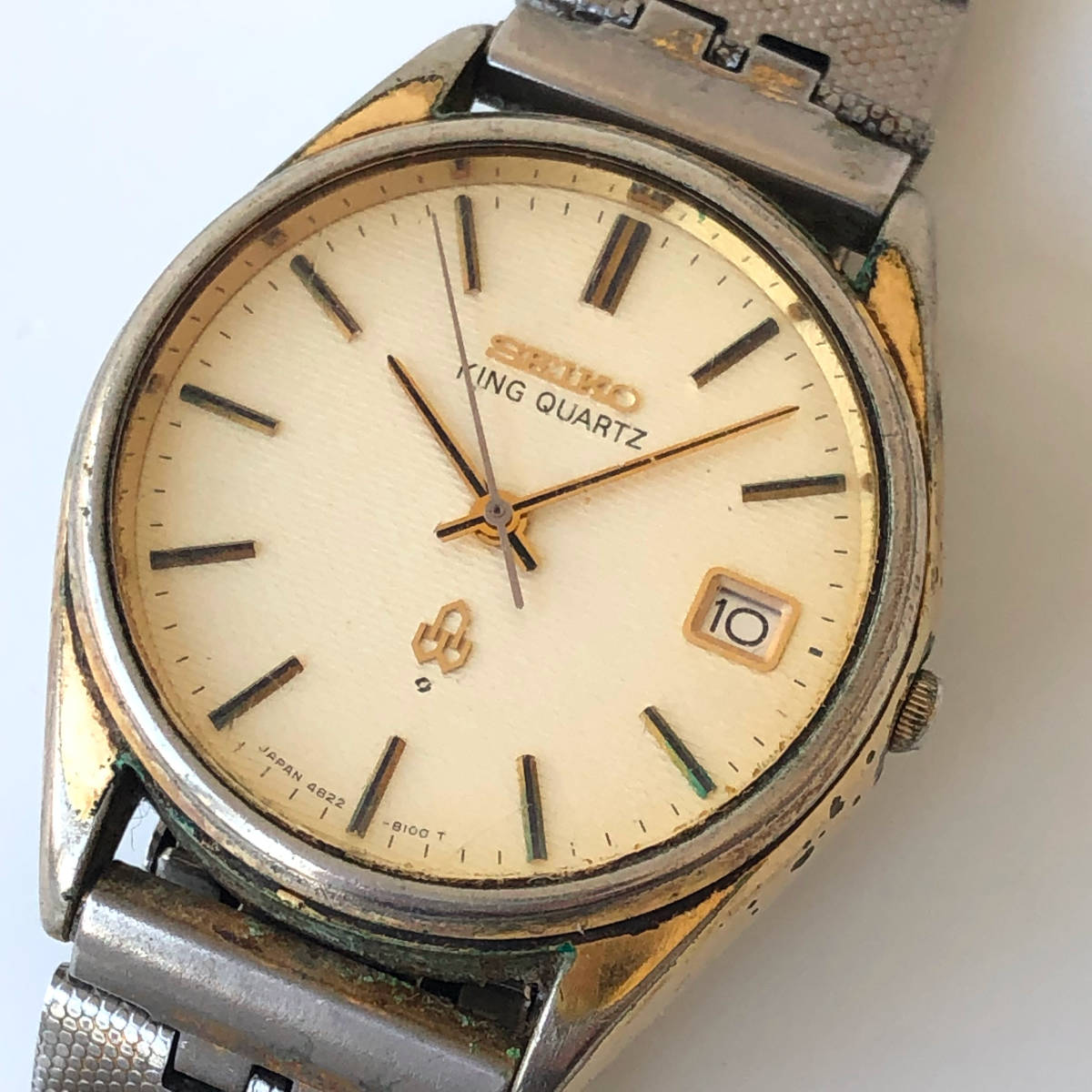 神102-187★ セイコー キングクォーツ SEIKO KING QUARTZ 4822-8110 メンズ 腕時計 ウォッチ 不動品 ゴールド デイト