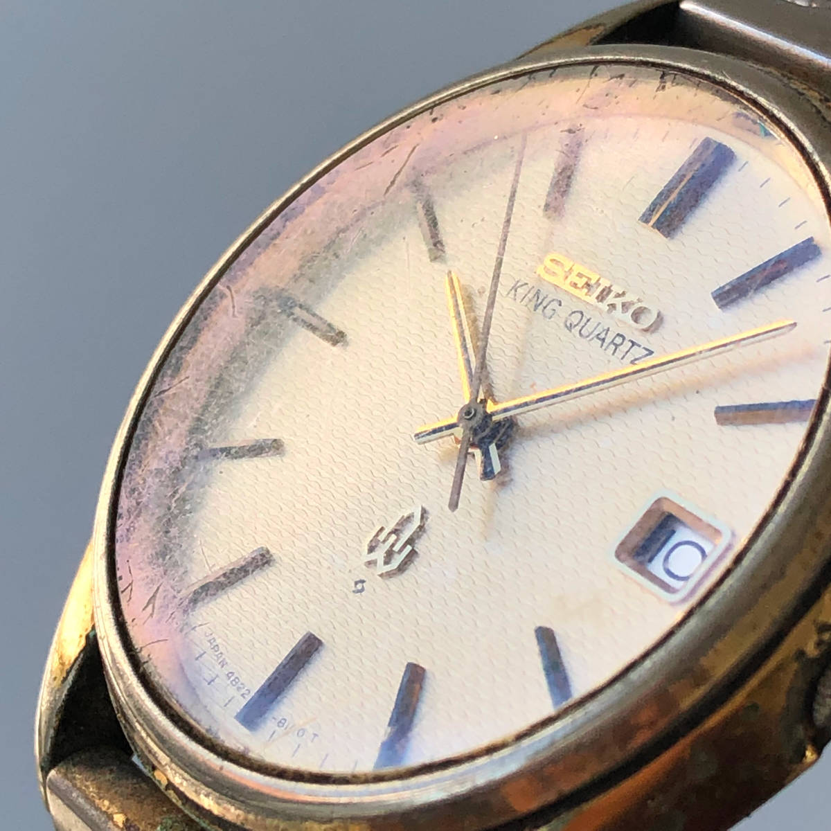 神102-187★ セイコー キングクォーツ SEIKO KING QUARTZ 4822-8110 メンズ 腕時計 ウォッチ 不動品 ゴールド デイト