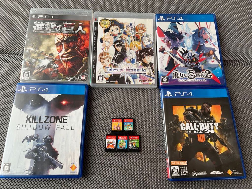 ゲームソフト　ルイージマンション3 ヨッシークラフトワールド　釣りスピリッツ　妖怪ウォッチ1 キノピオ隊長　ps進撃の巨人など