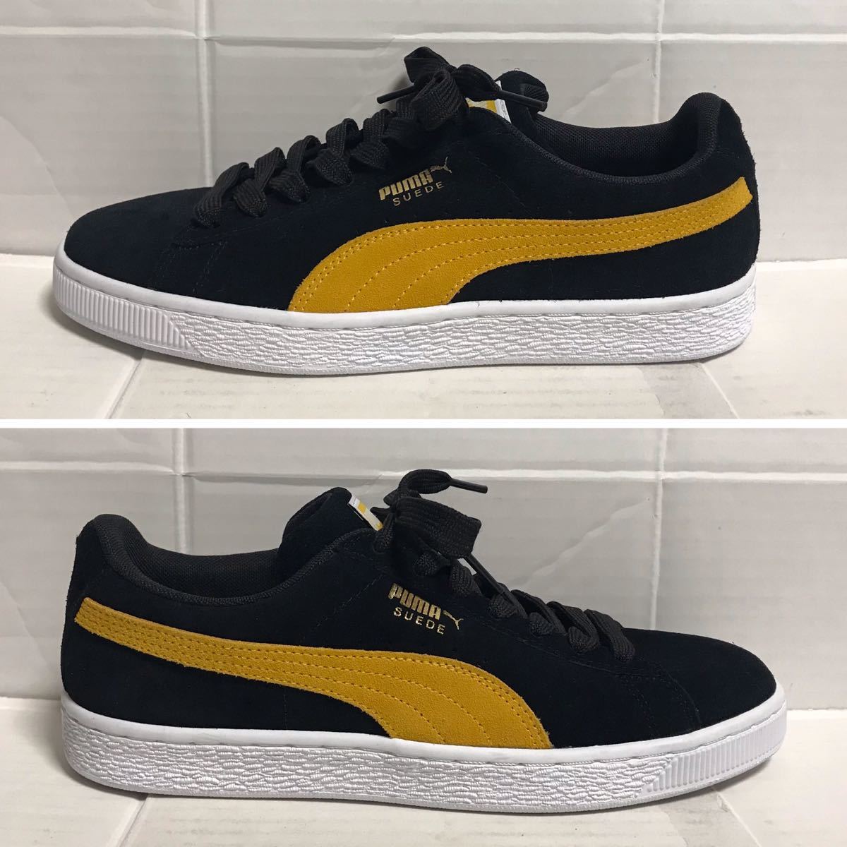 PUMA プーマ SUEDE スエード シューズ 黒 ブラック × 黄色 イエロー 