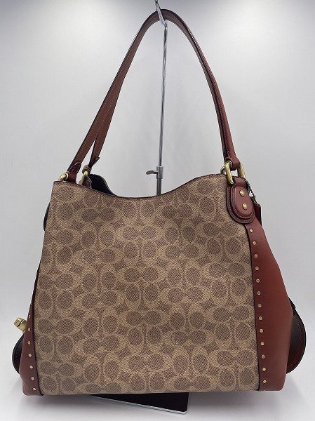 未使用に近い美品　COACH　コーチ　トートバック　シグネチャー 革　ブラウン　K1832-30220　□ｂ289