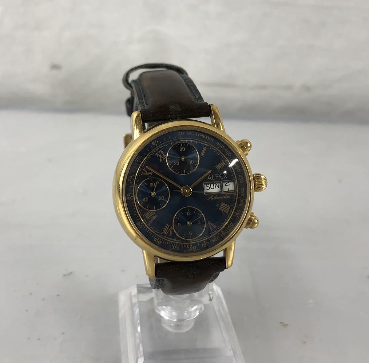 SU282 稼動品 ALFEX アルフェックス 5079 自動巻き クロノグラフ 