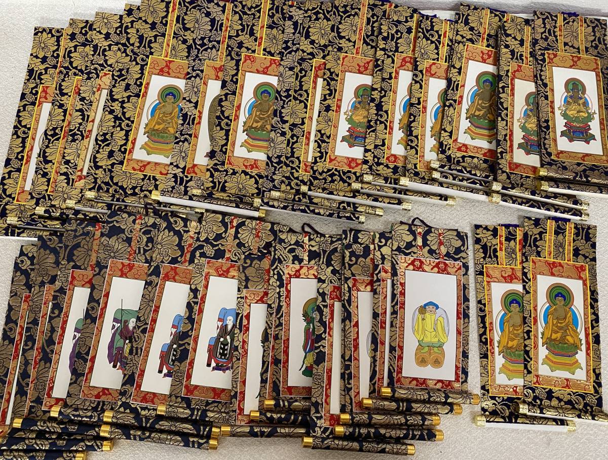 M-1009 【同梱不可】980円～ 現状品　仏具　掛軸　37点まとめ　壁掛け　仏画　仏壇　仏教　