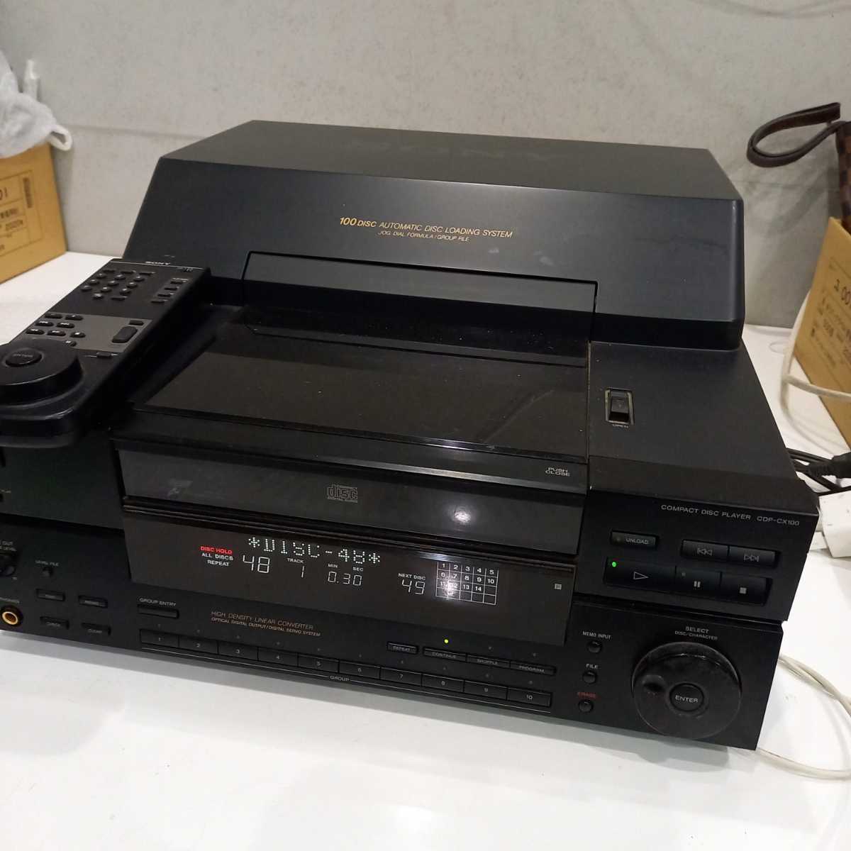 ★SONY/ソニー　CDP-CX100 CDプレーヤー　100disc automatic disc LOADING SYSTEM 現状品 1223KO