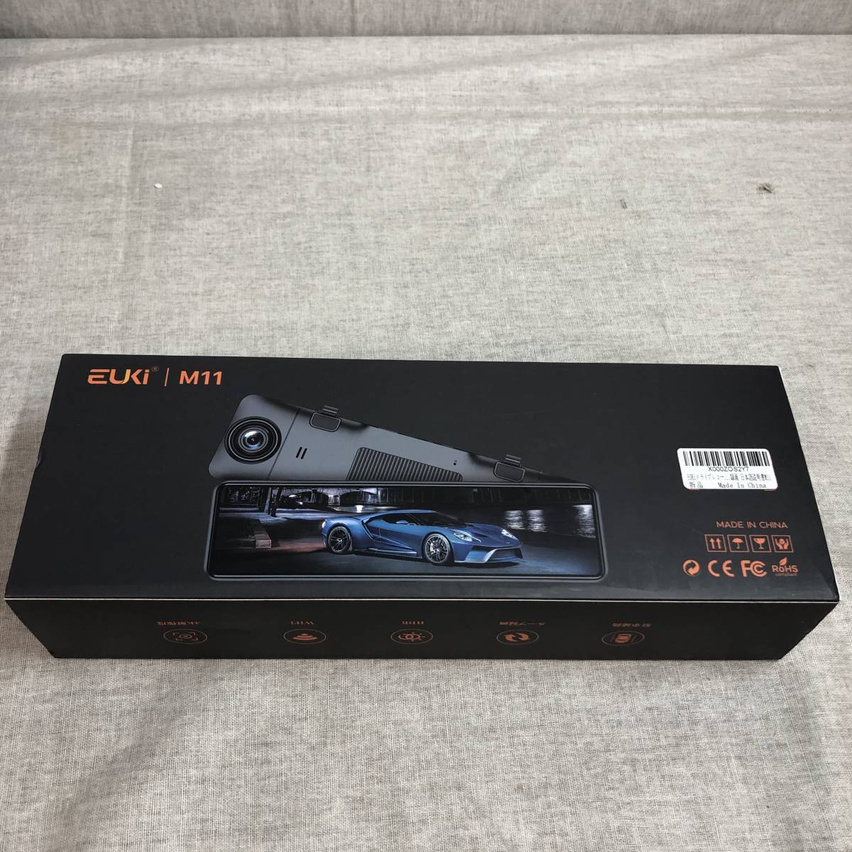 現状品　EUKi ドライブレコーダー ミラー型 ドラレコ 前後カメラ 【前4K+後1080P 】 64GBカード付属 11インチ タッチパネル 