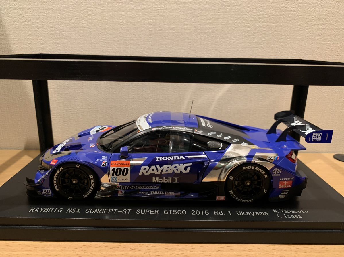 エブロ1/18 RAYBRIG NSX CONCEPT-GT SUPER GT500 2015 Rd.1 Okayama No 