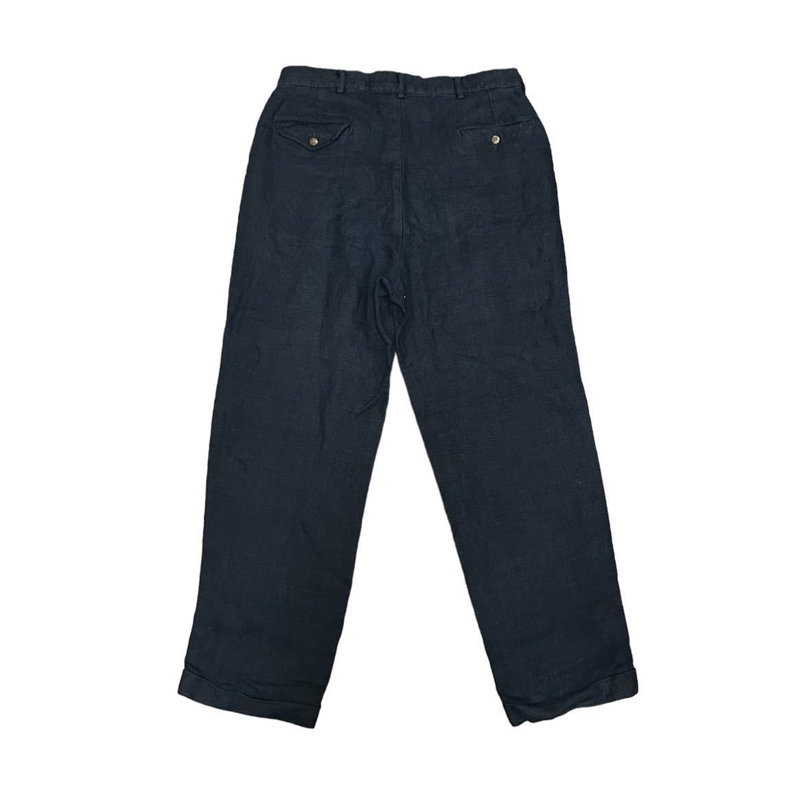 80s POLO Ralph Lauren ラルフローレン リネン パンツ 2タック USA製