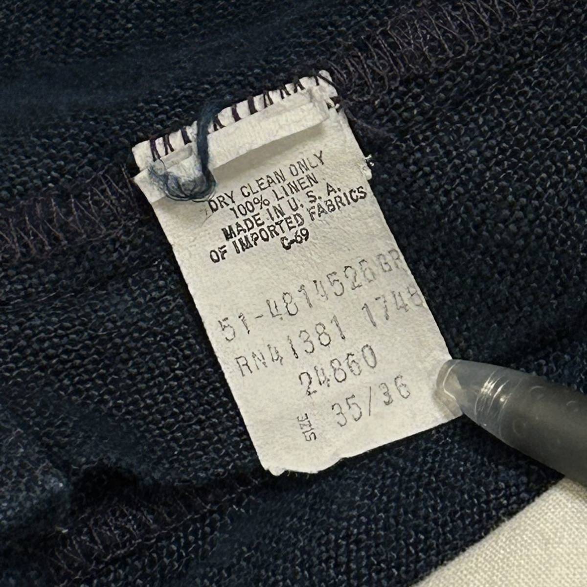 80s POLO Ralph Lauren ラルフローレン リネン パンツ 2タック USA製