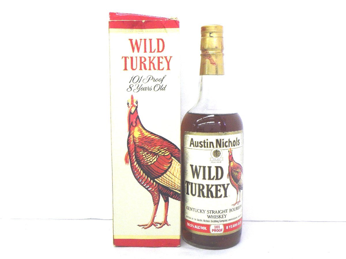 新品，新作登場 古酒 未開栓 WILD TURKEY ワイルドターキー 8年 旧 金キャップ ケンタッキー ストレート バーボン 101 PROOF 750ml 50.5% 箱 B6970xG(バーボン)｜売買されたオークション情報、yahooの商品情報をアーカイ バーボン