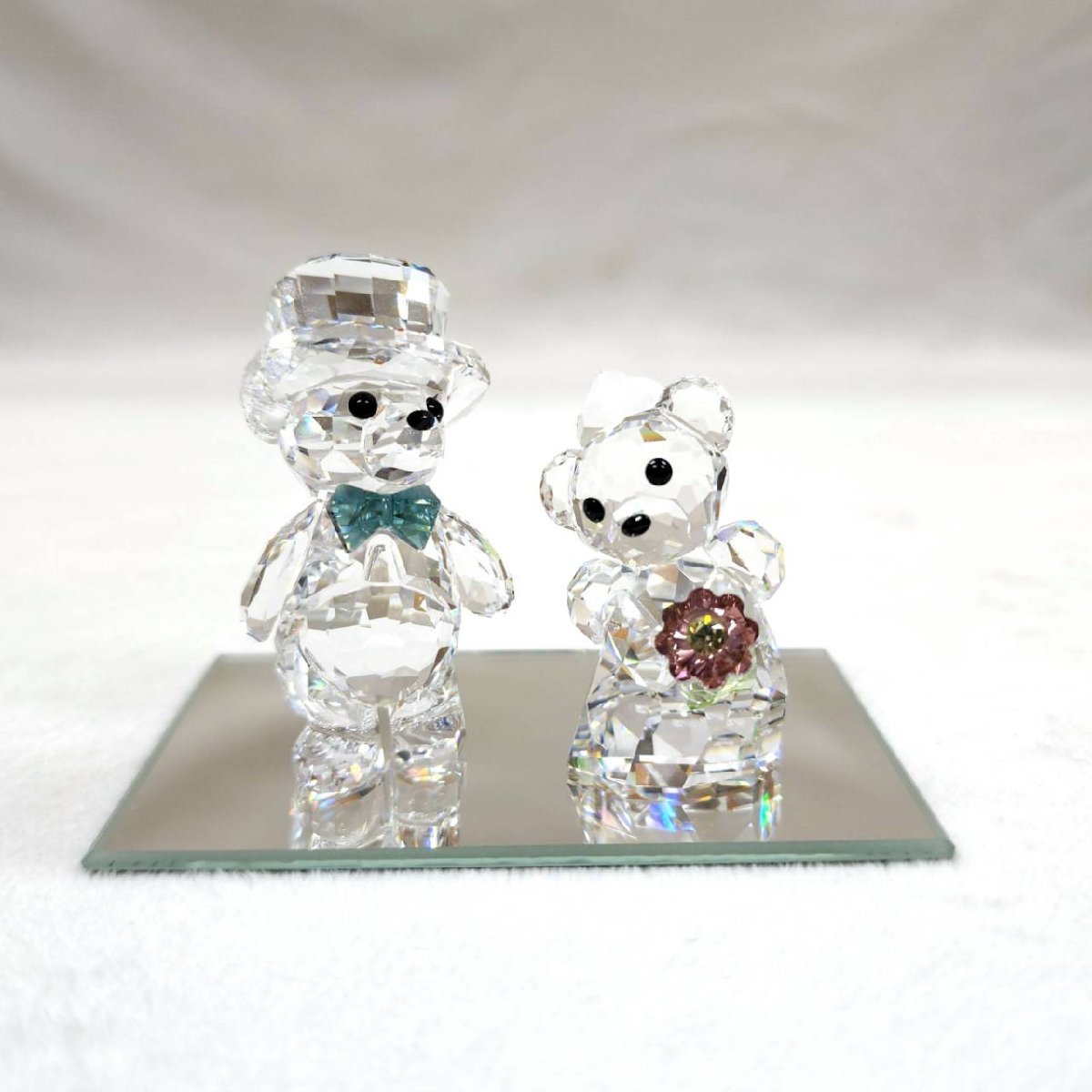 SWAROVSKI スワロフスキー ベア ペア ウェディング 箱 ミラー付き
