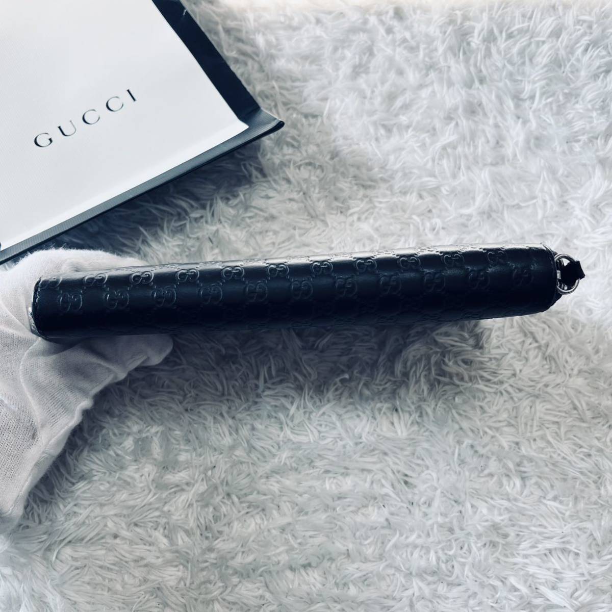 美品】GUCCI グッチ オーガナイザー 長財布 マイクロシマ ラウンド