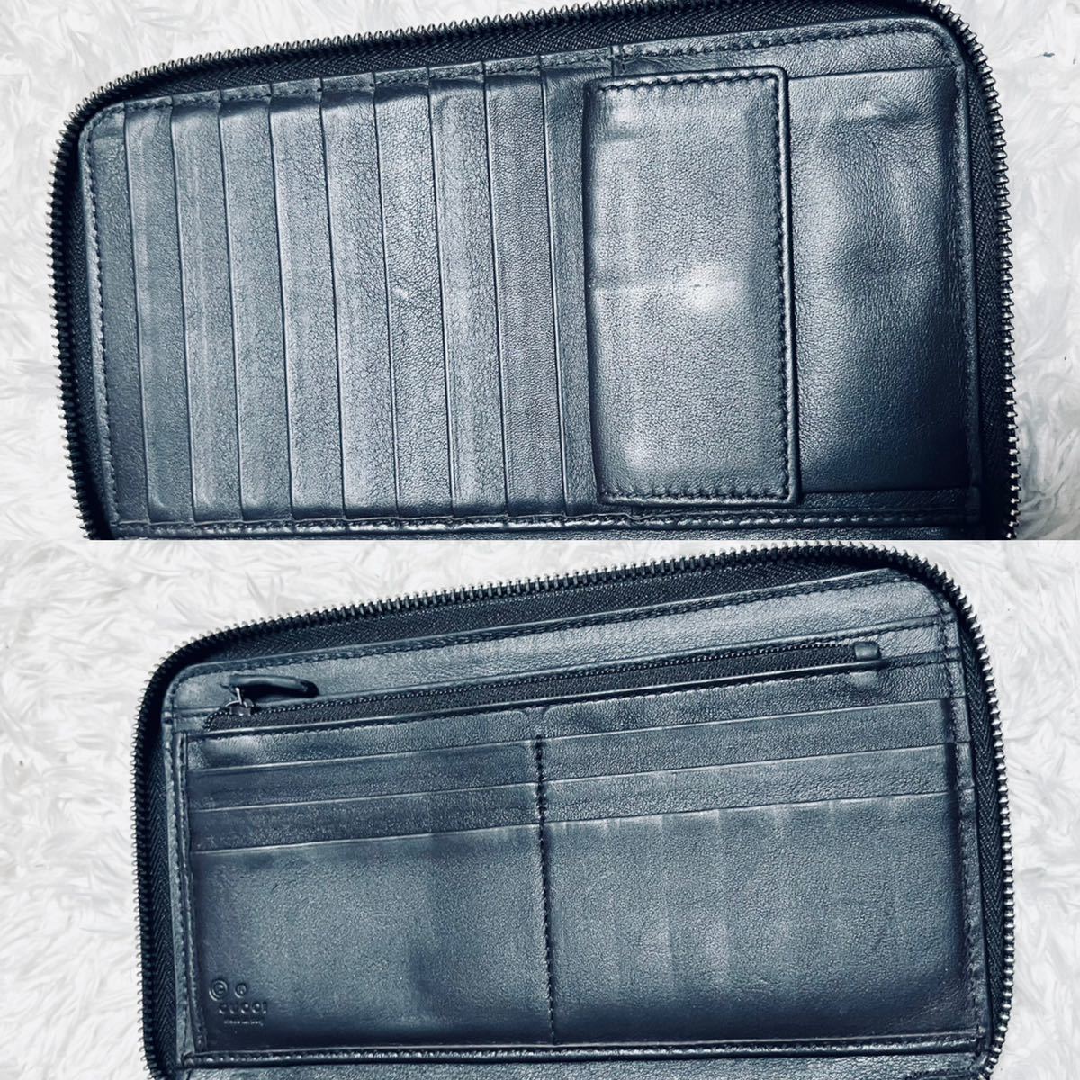 美品】GUCCI グッチ オーガナイザー 長財布 マイクロシマ ラウンド