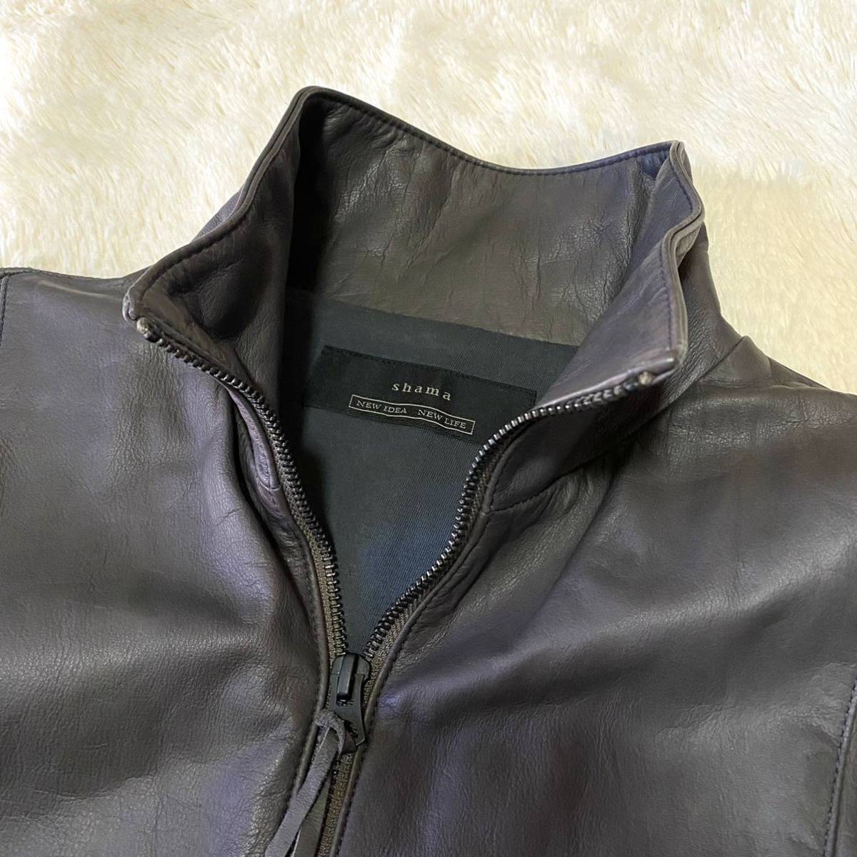 漢の革ジャン】 shama シャマ レザージャケット 牛革 シングル 革 