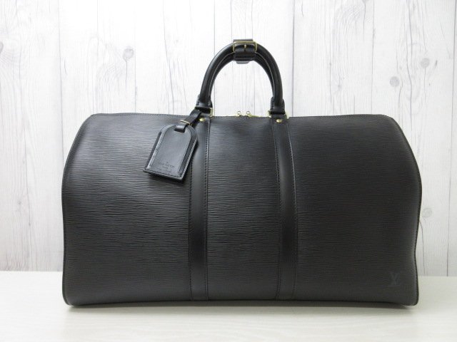 極美品 新品同様 LOUIS VUITTON ルイヴィトン エピ キーポル45 ノワール ボストンバッグ ハンドバッグ バッグ M59152 レザー黒メンズ56392a