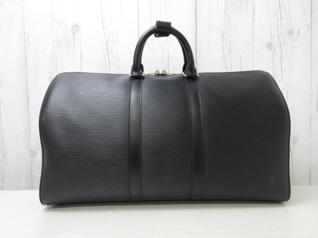 極美品 新品同様 LOUIS VUITTON ルイヴィトン エピ キーポル45 ノワール ボストンバッグ ハンドバッグ バッグ M59152 レザー黒メンズ56392a