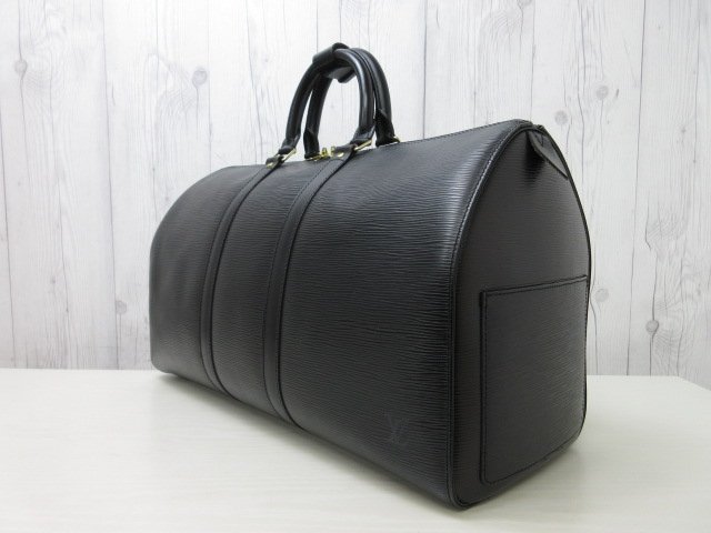 極美品 新品同様 LOUIS VUITTON ルイヴィトン エピ キーポル45 ノワール ボストンバッグ ハンドバッグ バッグ M59152 レザー黒メンズ56392a