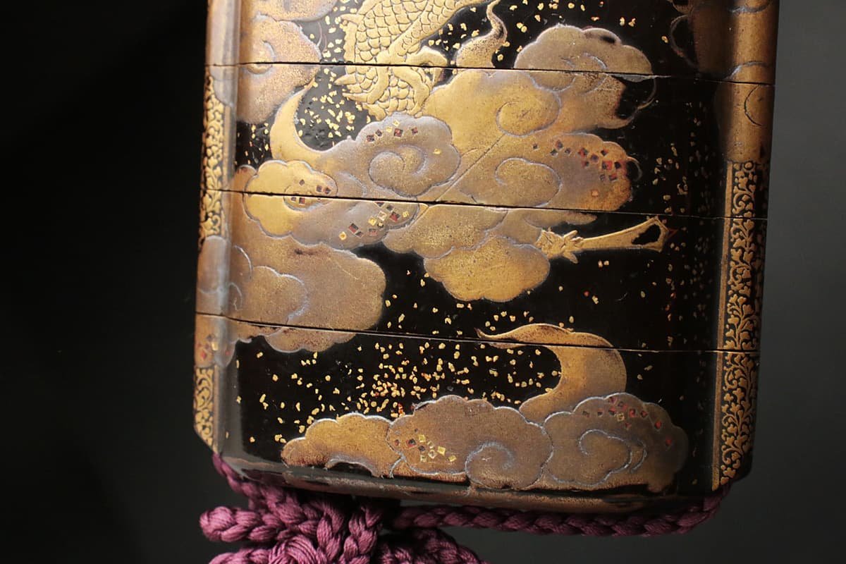 黒漆塗 雲龍金蒔絵印籠 Yahoo!オークション 内金梨地 時代蒔絵 EH311